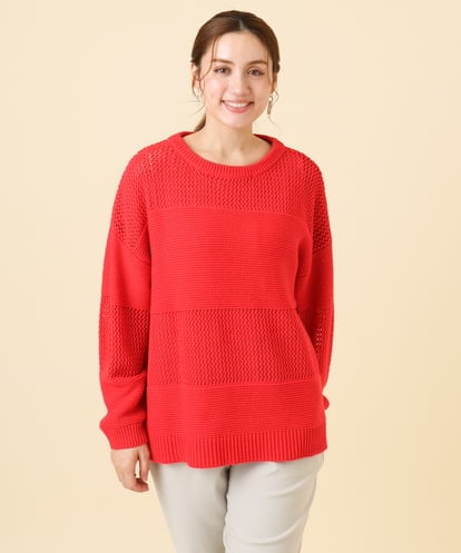 OLFCD03074  【大きいサイズ/a.v.v×eur3】メッシュニット