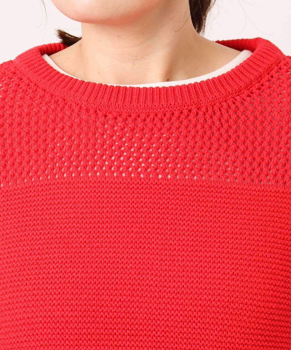 OLFCD03074 eur3(エウルキューブ) 【大きいサイズ/a.v.v×eur3】メッシュニット レッド(05)