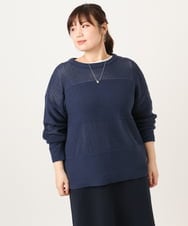 OLFCD03074 eur3(エウルキューブ) 【大きいサイズ/a.v.v×eur3】メッシュニット ネイビー(57)