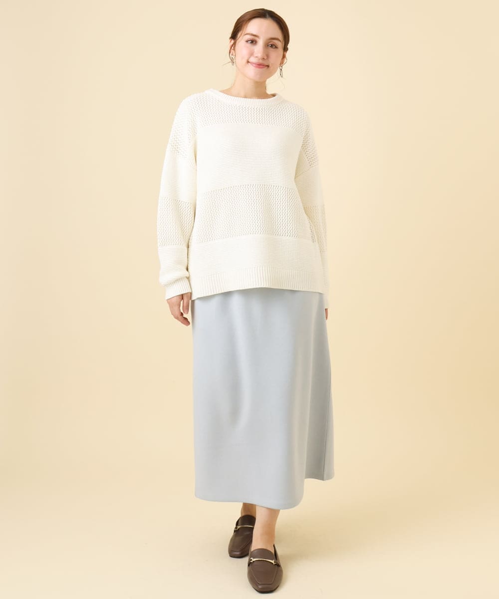 OLFCD03074 eur3(エウルキューブ) 【大きいサイズ/a.v.v×eur3】メッシュニット アイボリー(80)