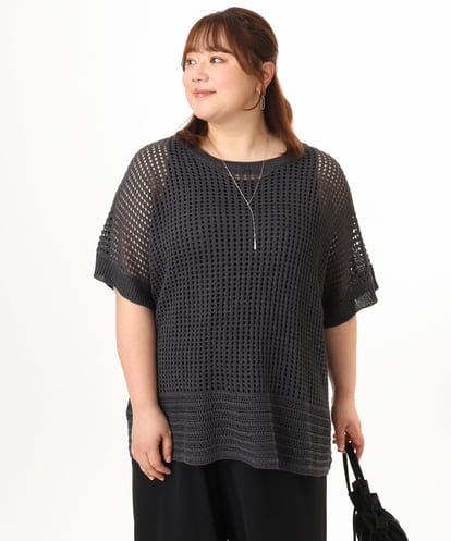 OLFGD25079  【大きいサイズ/a.v.v×eur3】メッシュラメニット