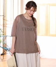 OLFHD07069 eur3(エウルキューブ) 【大きいサイズ/a.v.v×eur3】シア―ロゴプリントニット モカ