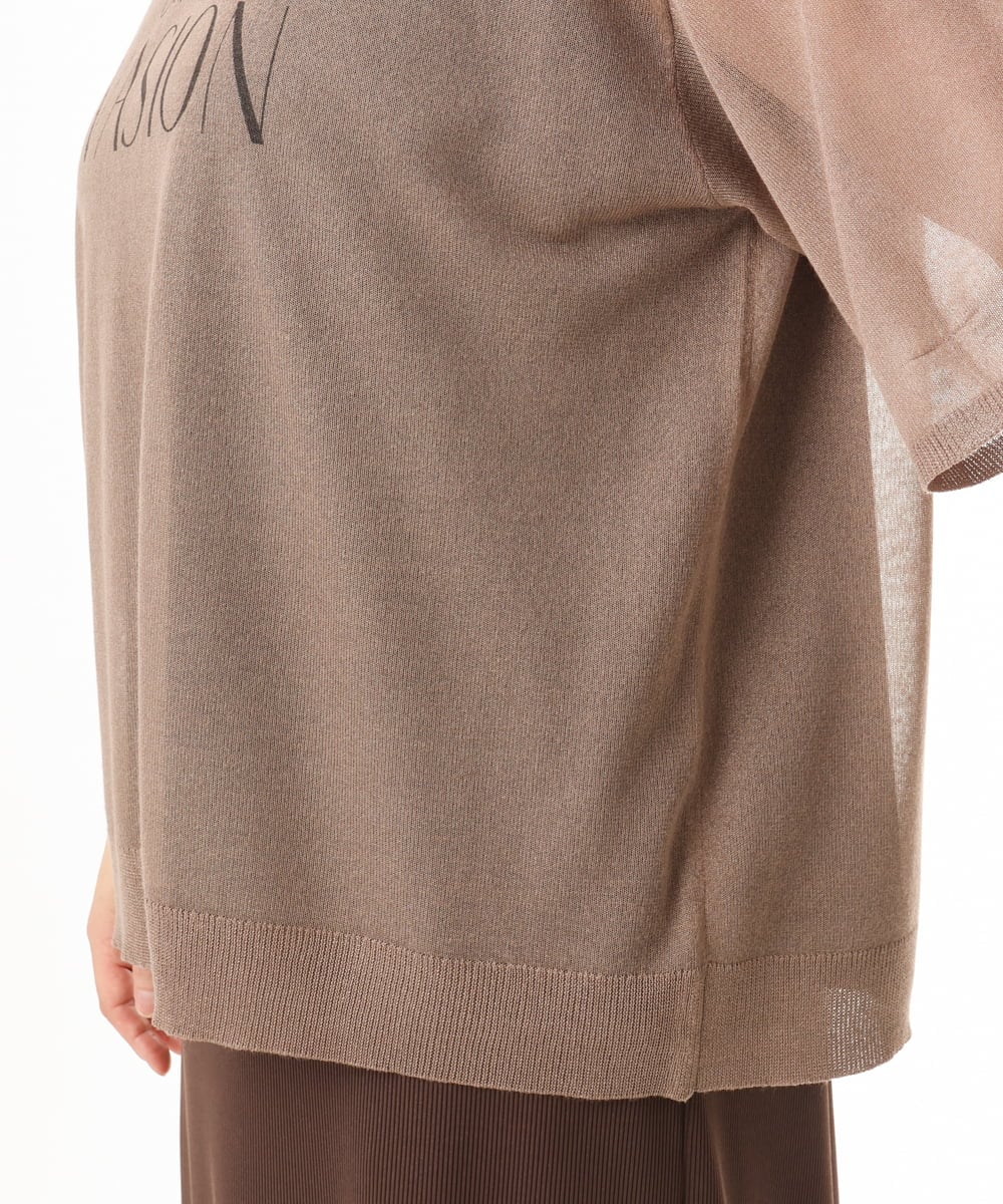 OLFHD07069 eur3(エウルキューブ) 【大きいサイズ/a.v.v×eur3】シア―ロゴプリントニット モカ