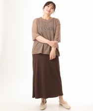 OLFHD07069 eur3(エウルキューブ) 【大きいサイズ/a.v.v×eur3】シア―ロゴプリントニット モカ