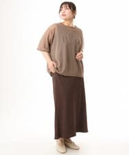 OLFHD07069 eur3(エウルキューブ) 【大きいサイズ/a.v.v×eur3】シア―ロゴプリントニット モカ