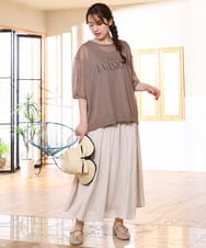 OLFHD07069 eur3(エウルキューブ) 【大きいサイズ/a.v.v×eur3】シア―ロゴプリントニット モカ
