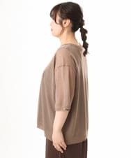 OLFHD07069 eur3(エウルキューブ) 【大きいサイズ/a.v.v×eur3】シア―ロゴプリントニット モカ