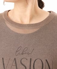OLFHD07069 eur3(エウルキューブ) 【大きいサイズ/a.v.v×eur3】シア―ロゴプリントニット モカ