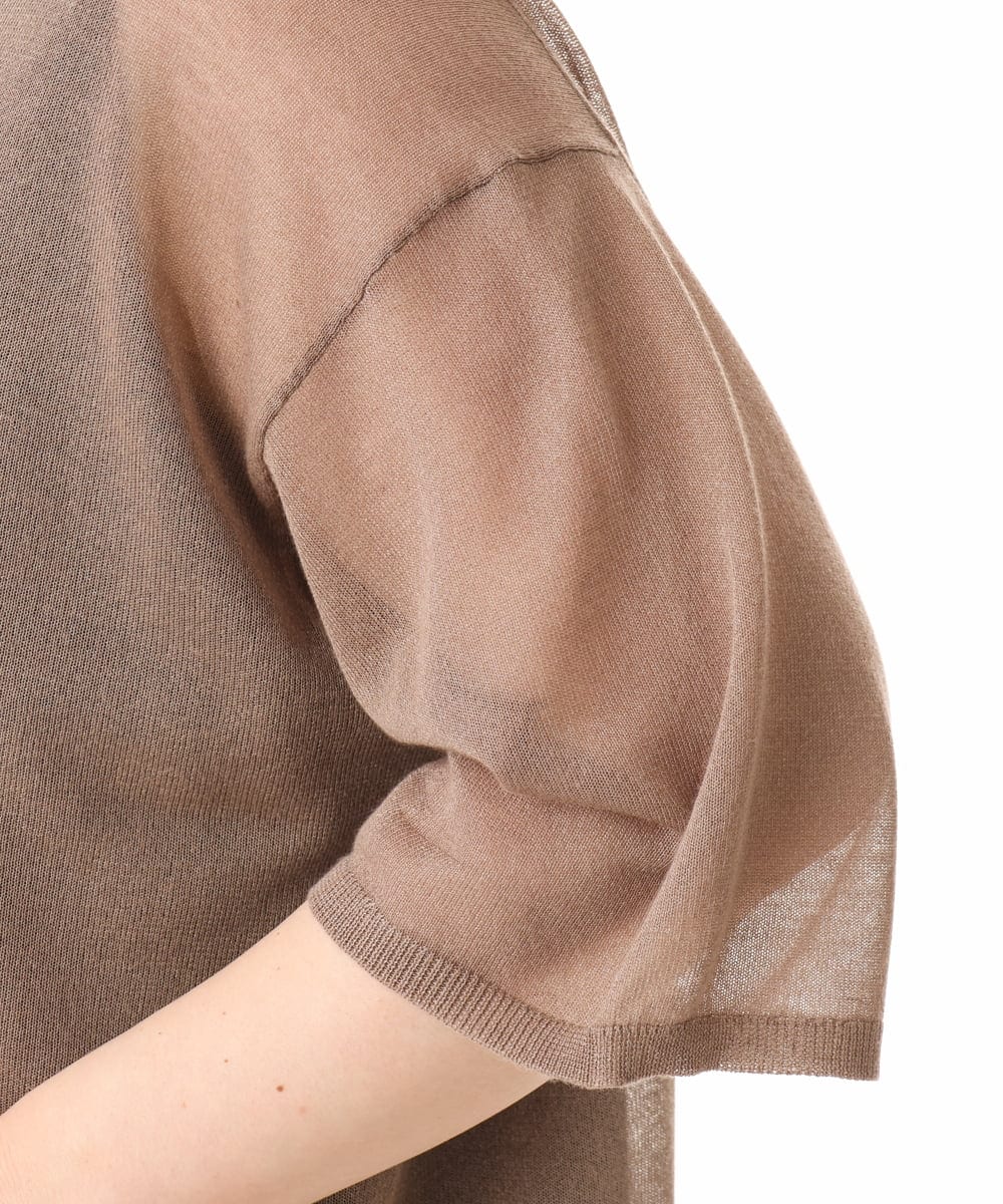 OLFHD07069 eur3(エウルキューブ) 【大きいサイズ/a.v.v×eur3】シア―ロゴプリントニット モカ