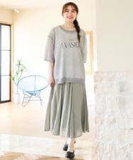OLFHD07069 eur3(エウルキューブ) 【大きいサイズ/a.v.v×eur3】シア―ロゴプリントニット グレー