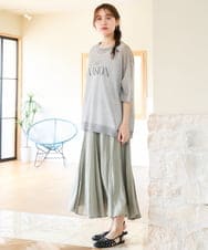 OLFHD07069 eur3(エウルキューブ) 【大きいサイズ/a.v.v×eur3】シア―ロゴプリントニット グレー
