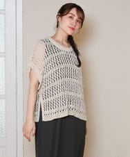 OLFHD08089 eur3(エウルキューブ) 【大きいサイズ】テープヤーンベスト ベージュ