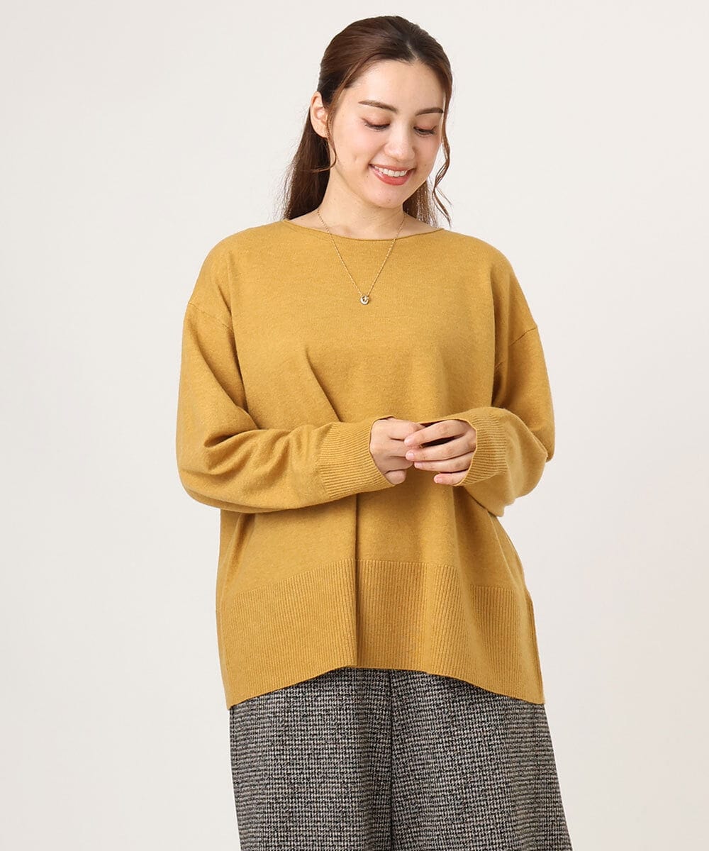 OLFLA07079 eur3(エウルキューブ) 【大きいサイズ】ボクシーシルエットニット マスタード(26)