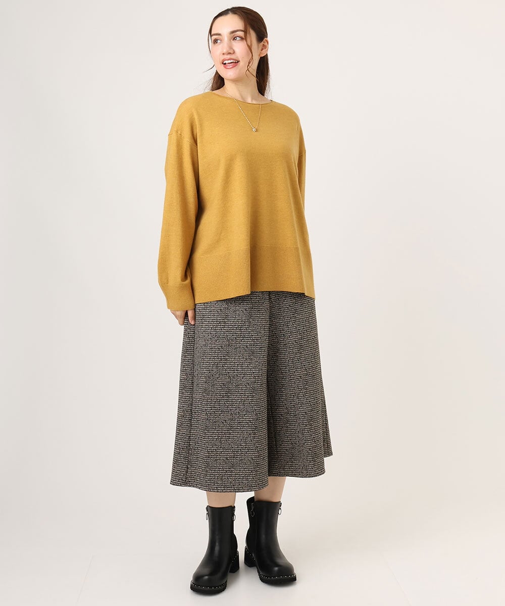 OLFLA07079 eur3(エウルキューブ) 【大きいサイズ】ボクシーシルエットニット マスタード(26)