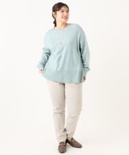 OLFLA07079 eur3(エウルキューブ) 【大きいサイズ】ボクシーシルエットニット ライトグリーン(30)