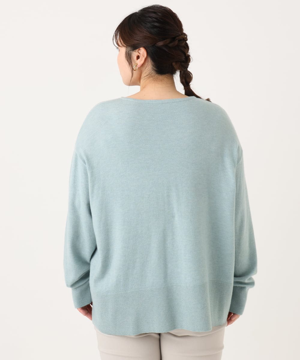OLFLA07079 eur3(エウルキューブ) 【大きいサイズ】ボクシーシルエットニット ライトグリーン(30)