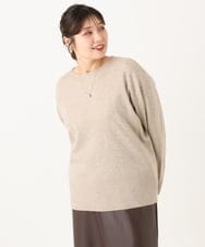 OLFLA07079 eur3(エウルキューブ) 【大きいサイズ】ボクシーシルエットニット ベージュ(82)（WEB限定カラー）