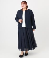 OLHBD09119 eur3(エウルキューブ) 【大きいサイズ】チュールスカート ネイビー(57)