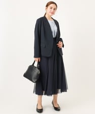 OLHBD09119 eur3(エウルキューブ) 【大きいサイズ】チュールスカート ネイビー(57)