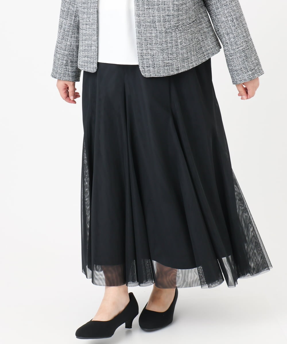 OLHBD09119 eur3(エウルキューブ) 【大きいサイズ】チュールスカート ブラック(94)