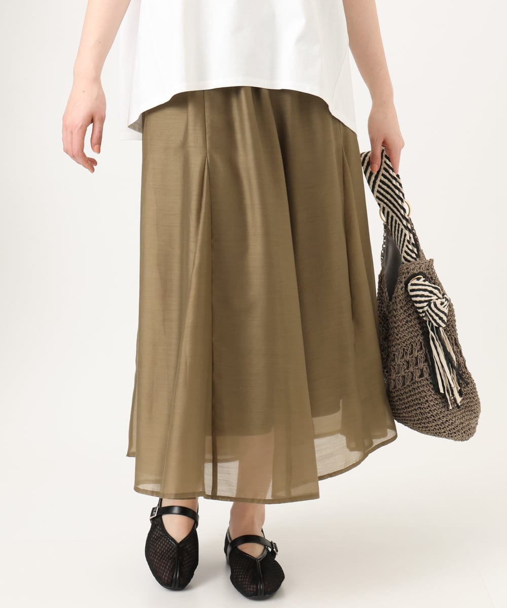OLHGD06119 eur3(エウルキューブ) 【大きいサイズ】シア―エステルスカート カーキ