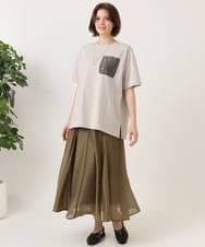 OLHGD06119 eur3(エウルキューブ) 【大きいサイズ】シア―エステルスカート カーキ