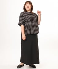 OLHGD10089 eur3(エウルキューブ) 【大きいサイズ】リブカットタイトスカート ブラック