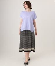 OLHID09119 eur3(エウルキューブ) 【大きいサイズ】スカーフプリントイレヘムスカート ブラック