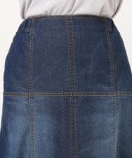OLHJD03119 eur3(エウルキューブ) 【大きいサイズ/洗える】パネル切り替えデニムスカート ネイビー