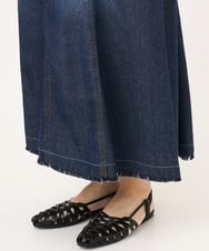 OLHJD03119 eur3(エウルキューブ) 【大きいサイズ/洗える】パネル切り替えデニムスカート ネイビー
