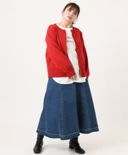 OLHKA04109 eur3(エウルキューブ) 【大きいサイズ】ストレッチデニムロングスカート ネイビー(57)