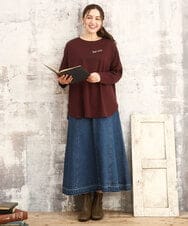 OLHKA04109 eur3(エウルキューブ) 【大きいサイズ】ストレッチデニムロングスカート ネイビー(57)