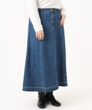 OLHKA04109 eur3(エウルキューブ) 【大きいサイズ】ストレッチデニムロングスカート ネイビー(57)