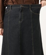 OLHKA04109 eur3(エウルキューブ) 【大きいサイズ】ストレッチデニムロングスカート ブラック(94)