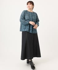 OLHKA04109 eur3(エウルキューブ) 【大きいサイズ】ストレッチデニムロングスカート ブラック(94)