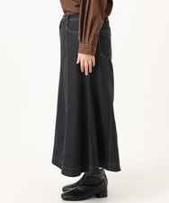 OLHKA04109 eur3(エウルキューブ) 【大きいサイズ】ストレッチデニムロングスカート ブラック(94)