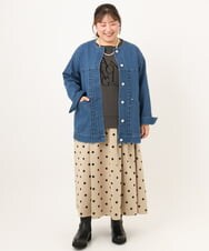OLHKD09129 eur3(エウルキューブ) 【大きいサイズ】ドットプリントリバーシブルスカート ベージュ