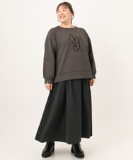 OLHKD09129 eur3(エウルキューブ) 【大きいサイズ】ドットプリントリバーシブルスカート ベージュ
