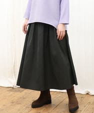 OLHKD09129 eur3(エウルキューブ) 【大きいサイズ】ドットプリントリバーシブルスカート ベージュ