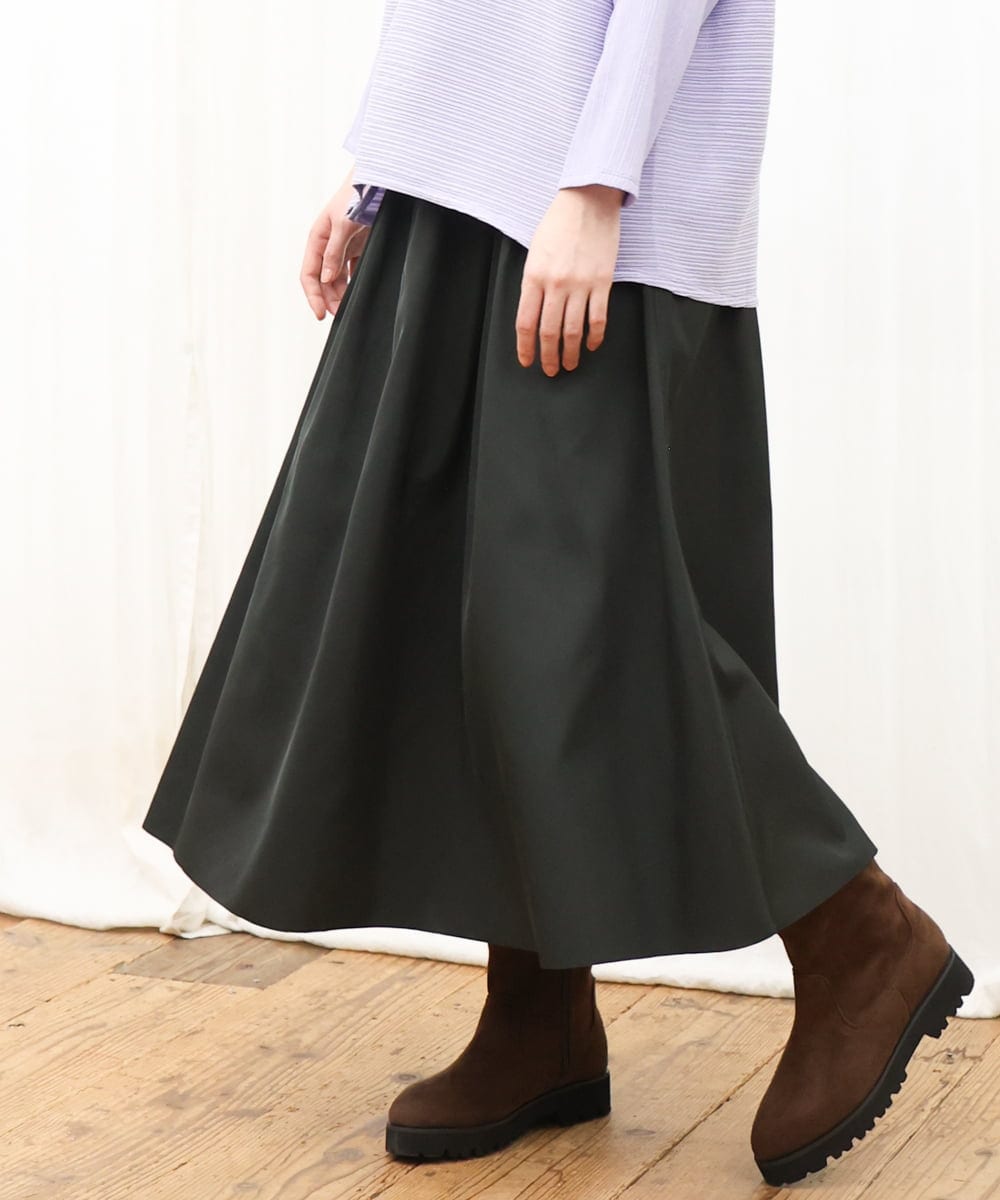 OLHKD09129 eur3(エウルキューブ) 【大きいサイズ】ドットプリントリバーシブルスカート ベージュ