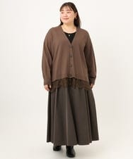 OLHKD09129 eur3(エウルキューブ) 【大きいサイズ】ドットプリントリバーシブルスカート ブラック