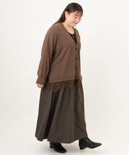 OLHKD09129 eur3(エウルキューブ) 【大きいサイズ】ドットプリントリバーシブルスカート ブラック