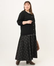 OLHKD09129 eur3(エウルキューブ) 【大きいサイズ】ドットプリントリバーシブルスカート ブラック