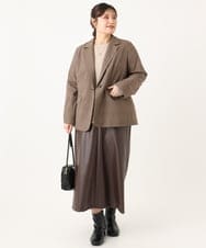 OLHLA05119 eur3(エウルキューブ) 【大きいサイズ】フェイクレザースカート ダークブラウン(87)