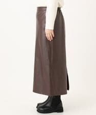 OLHLA05119 eur3(エウルキューブ) 【大きいサイズ】フェイクレザースカート ダークブラウン(87)