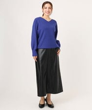 OLHLA05119 eur3(エウルキューブ) 【大きいサイズ】フェイクレザースカート ブラック(94)