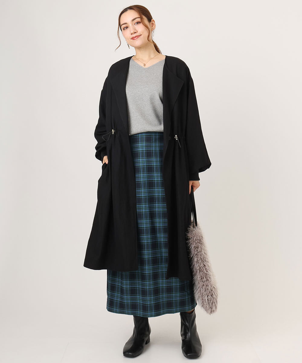 OLHLA06129 eur3(エウルキューブ) 【大きいサイズ】チェックタイトスカート グリーン(35)