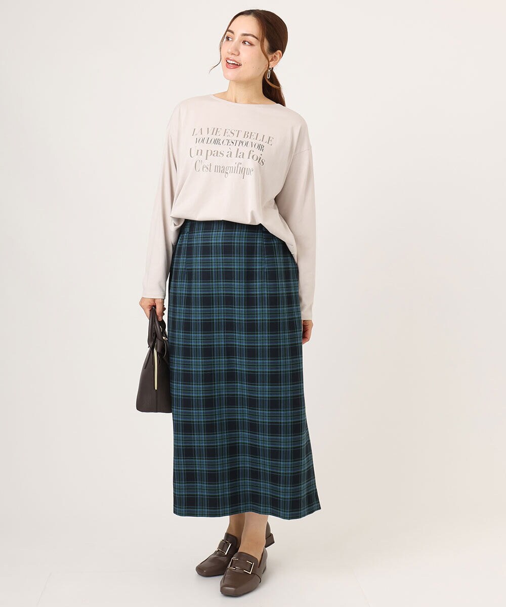 OLHLA06129 eur3(エウルキューブ) 【大きいサイズ】チェックタイトスカート グリーン(35)