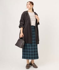 OLHLA06129 eur3(エウルキューブ) 【大きいサイズ】チェックタイトスカート グリーン(35)