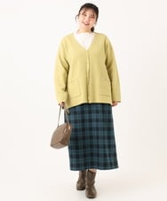 OLHLA06129 eur3(エウルキューブ) 【大きいサイズ】チェックタイトスカート グリーン(35)